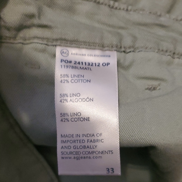 AG Adriano Goldschmied Light Green Flat Front Shorts - Picture 4 of 11